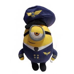 Minions Pilot Plush Toy Universal Studios Navy Uniform CE Tag 12" Despicable Me